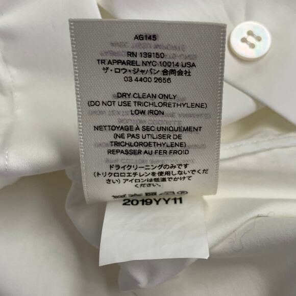 THE ROW Size S White Cotton Blend Spread Collar Oversized Hidden Buttons Shirt - Picture 6 of 6